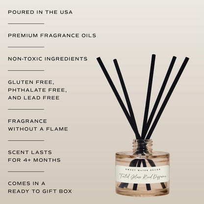 Salt and Sea Reed Diffuser - Sea Salt, Citrus, Musk & Amber Scent - Long-Lasting 4 Month Home Fragrance, Non-Toxic, Aesthetic Home & Bathroom Decor, Made in USA, 3.5 Fl Oz