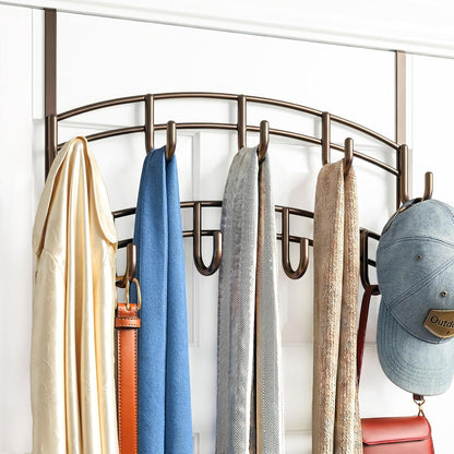 LYNK Professional® Home™ Over the Door Hooks - 9 Hook – Over the Door Coat Rack - Over the Door Hanger - Hanging Towels or Clothes - Bathroom, Bedroom, Laundry Room - Lifetime Ltd. Warranty, Black