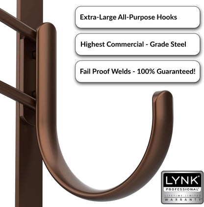 LYNK Professional® Home™ Over the Door Hooks - 9 Hook – Over the Door Coat Rack - Over the Door Hanger - Hanging Towels or Clothes - Bathroom, Bedroom, Laundry Room - Lifetime Ltd. Warranty, Black