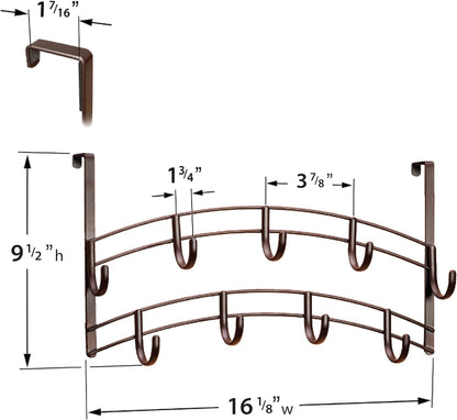 LYNK Professional® Home™ Over the Door Hooks - 9 Hook – Over the Door Coat Rack - Over the Door Hanger - Hanging Towels or Clothes - Bathroom, Bedroom, Laundry Room - Lifetime Ltd. Warranty, Black