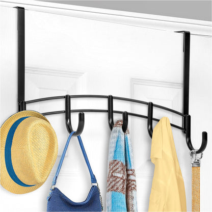 LYNK Professional® Home™ Over the Door Hooks - 9 Hook – Over the Door Coat Rack - Over the Door Hanger - Hanging Towels or Clothes - Bathroom, Bedroom, Laundry Room - Lifetime Ltd. Warranty, Black