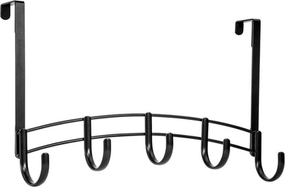 LYNK Professional® Home™ Over the Door Hooks - 9 Hook – Over the Door Coat Rack - Over the Door Hanger - Hanging Towels or Clothes - Bathroom, Bedroom, Laundry Room - Lifetime Ltd. Warranty, Black