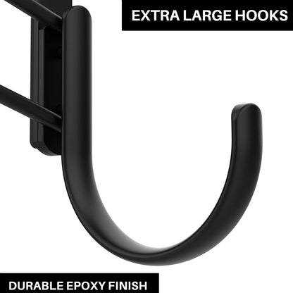 LYNK Professional® Home™ Over the Door Hooks - 9 Hook – Over the Door Coat Rack - Over the Door Hanger - Hanging Towels or Clothes - Bathroom, Bedroom, Laundry Room - Lifetime Ltd. Warranty, Black