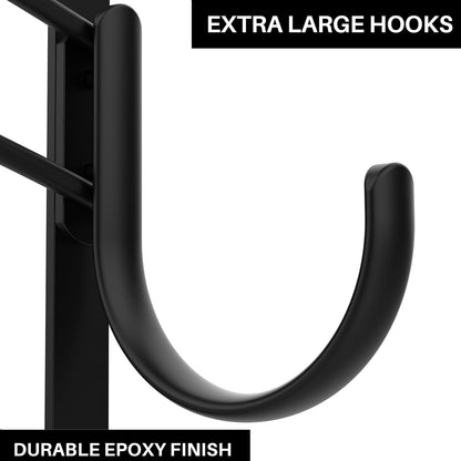 LYNK Professional® Home™ Over the Door Hooks - 9 Hook – Over the Door Coat Rack - Over the Door Hanger - Hanging Towels or Clothes - Bathroom, Bedroom, Laundry Room - Lifetime Ltd. Warranty, Black