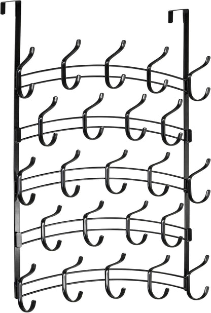 LYNK Professional® Home™ Over the Door Hooks - 9 Hook – Over the Door Coat Rack - Over the Door Hanger - Hanging Towels or Clothes - Bathroom, Bedroom, Laundry Room - Lifetime Ltd. Warranty, Black