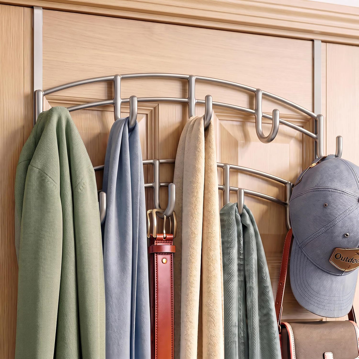 LYNK Professional® Home™ Over the Door Hooks - 9 Hook – Over the Door Coat Rack - Over the Door Hanger - Hanging Towels or Clothes - Bathroom, Bedroom, Laundry Room - Lifetime Ltd. Warranty, Black