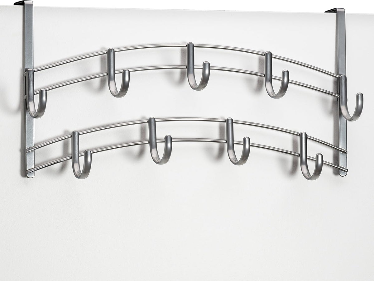 LYNK Professional® Home™ Over the Door Hooks - 9 Hook – Over the Door Coat Rack - Over the Door Hanger - Hanging Towels or Clothes - Bathroom, Bedroom, Laundry Room - Lifetime Ltd. Warranty, Black