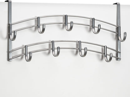 LYNK Professional® Home™ Over the Door Hooks - 9 Hook – Over the Door Coat Rack - Over the Door Hanger - Hanging Towels or Clothes - Bathroom, Bedroom, Laundry Room - Lifetime Ltd. Warranty, Black