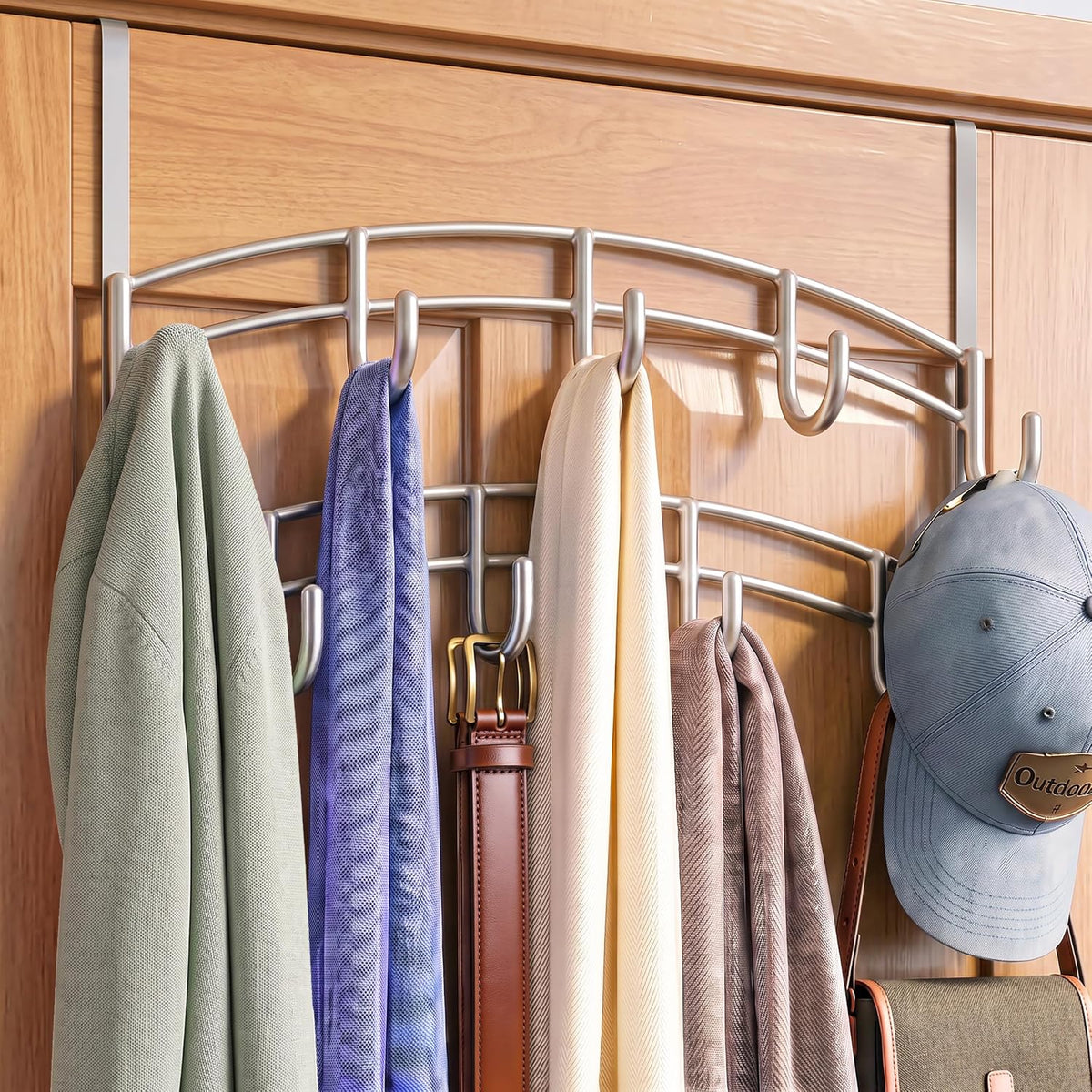 LYNK Professional® Home™ Over the Door Hooks - 9 Hook – Over the Door Coat Rack - Over the Door Hanger - Hanging Towels or Clothes - Bathroom, Bedroom, Laundry Room - Lifetime Ltd. Warranty, Black