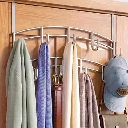 LYNK Professional® Home™ Over the Door Hooks - 9 Hook – Over the Door Coat Rack - Over the Door Hanger - Hanging Towels or Clothes - Bathroom, Bedroom, Laundry Room - Lifetime Ltd. Warranty, Black