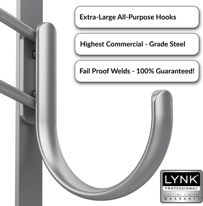LYNK Professional® Home™ Over the Door Hooks - 9 Hook – Over the Door Coat Rack - Over the Door Hanger - Hanging Towels or Clothes - Bathroom, Bedroom, Laundry Room - Lifetime Ltd. Warranty, Black