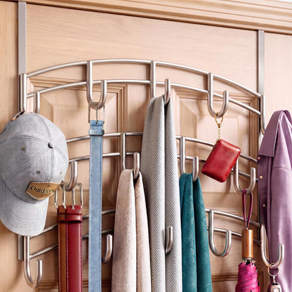 LYNK Professional® Home™ Over the Door Hooks - 9 Hook – Over the Door Coat Rack - Over the Door Hanger - Hanging Towels or Clothes - Bathroom, Bedroom, Laundry Room - Lifetime Ltd. Warranty, Black