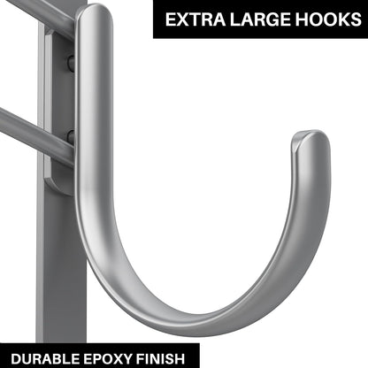 LYNK Professional® Home™ Over the Door Hooks - 9 Hook – Over the Door Coat Rack - Over the Door Hanger - Hanging Towels or Clothes - Bathroom, Bedroom, Laundry Room - Lifetime Ltd. Warranty, Black