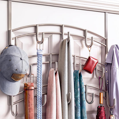 LYNK Professional® Home™ Over the Door Hooks - 9 Hook – Over the Door Coat Rack - Over the Door Hanger - Hanging Towels or Clothes - Bathroom, Bedroom, Laundry Room - Lifetime Ltd. Warranty, Black