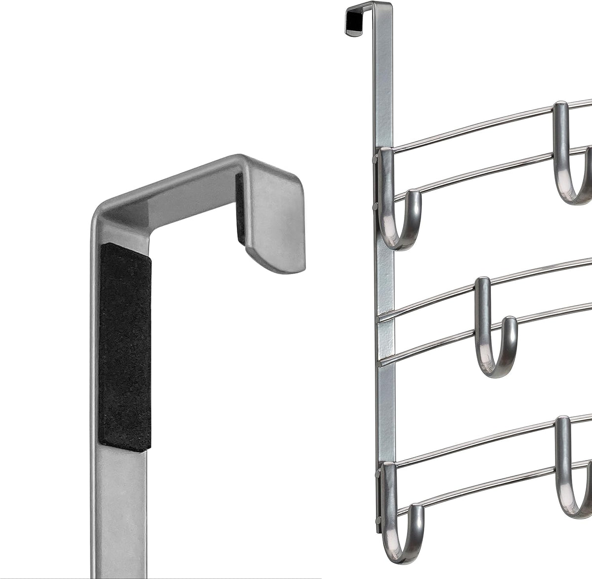 LYNK Professional® Home™ Over the Door Hooks - 9 Hook – Over the Door Coat Rack - Over the Door Hanger - Hanging Towels or Clothes - Bathroom, Bedroom, Laundry Room - Lifetime Ltd. Warranty, Black