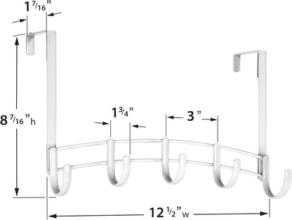 LYNK Professional® Home™ Over the Door Hooks - 9 Hook – Over the Door Coat Rack - Over the Door Hanger - Hanging Towels or Clothes - Bathroom, Bedroom, Laundry Room - Lifetime Ltd. Warranty, Black