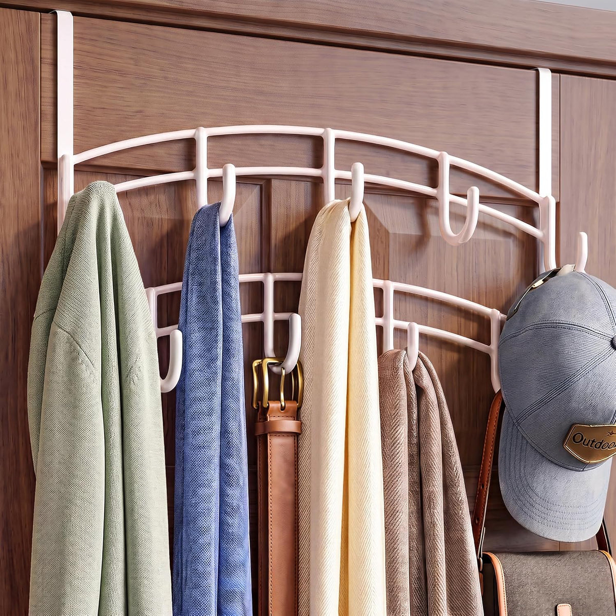 LYNK Professional® Home™ Over the Door Hooks - 9 Hook – Over the Door Coat Rack - Over the Door Hanger - Hanging Towels or Clothes - Bathroom, Bedroom, Laundry Room - Lifetime Ltd. Warranty, Black