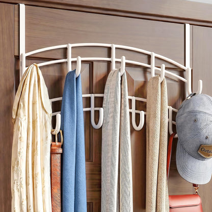 LYNK Professional® Home™ Over the Door Hooks - 9 Hook – Over the Door Coat Rack - Over the Door Hanger - Hanging Towels or Clothes - Bathroom, Bedroom, Laundry Room - Lifetime Ltd. Warranty, Black