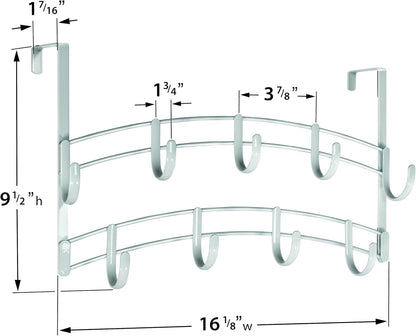 LYNK Professional® Home™ Over the Door Hooks - 9 Hook – Over the Door Coat Rack - Over the Door Hanger - Hanging Towels or Clothes - Bathroom, Bedroom, Laundry Room - Lifetime Ltd. Warranty, Black