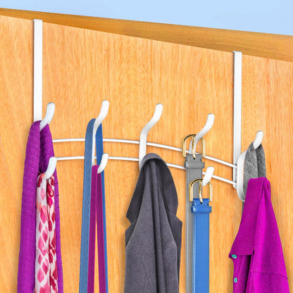 LYNK Professional® Home™ Over the Door Hooks - 9 Hook – Over the Door Coat Rack - Over the Door Hanger - Hanging Towels or Clothes - Bathroom, Bedroom, Laundry Room - Lifetime Ltd. Warranty, Black