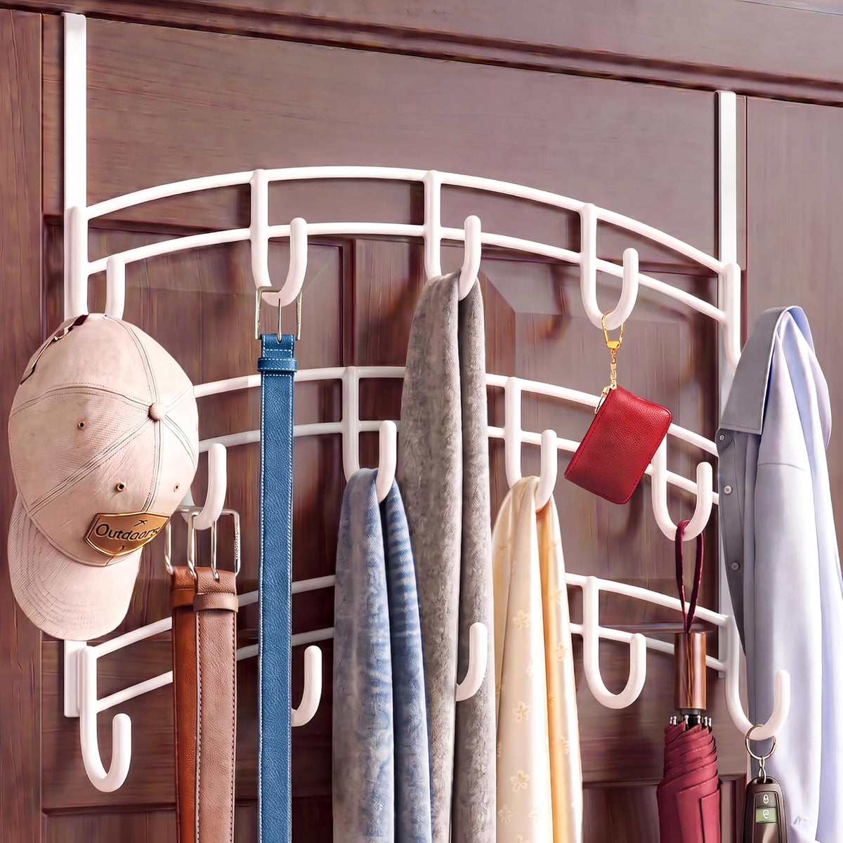 LYNK Professional® Home™ Over the Door Hooks - 9 Hook – Over the Door Coat Rack - Over the Door Hanger - Hanging Towels or Clothes - Bathroom, Bedroom, Laundry Room - Lifetime Ltd. Warranty, Black