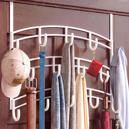 LYNK Professional® Home™ Over the Door Hooks - 9 Hook – Over the Door Coat Rack - Over the Door Hanger - Hanging Towels or Clothes - Bathroom, Bedroom, Laundry Room - Lifetime Ltd. Warranty, Black
