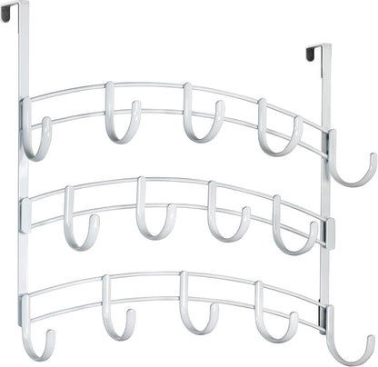 LYNK Professional® Home™ Over the Door Hooks - 9 Hook – Over the Door Coat Rack - Over the Door Hanger - Hanging Towels or Clothes - Bathroom, Bedroom, Laundry Room - Lifetime Ltd. Warranty, Black