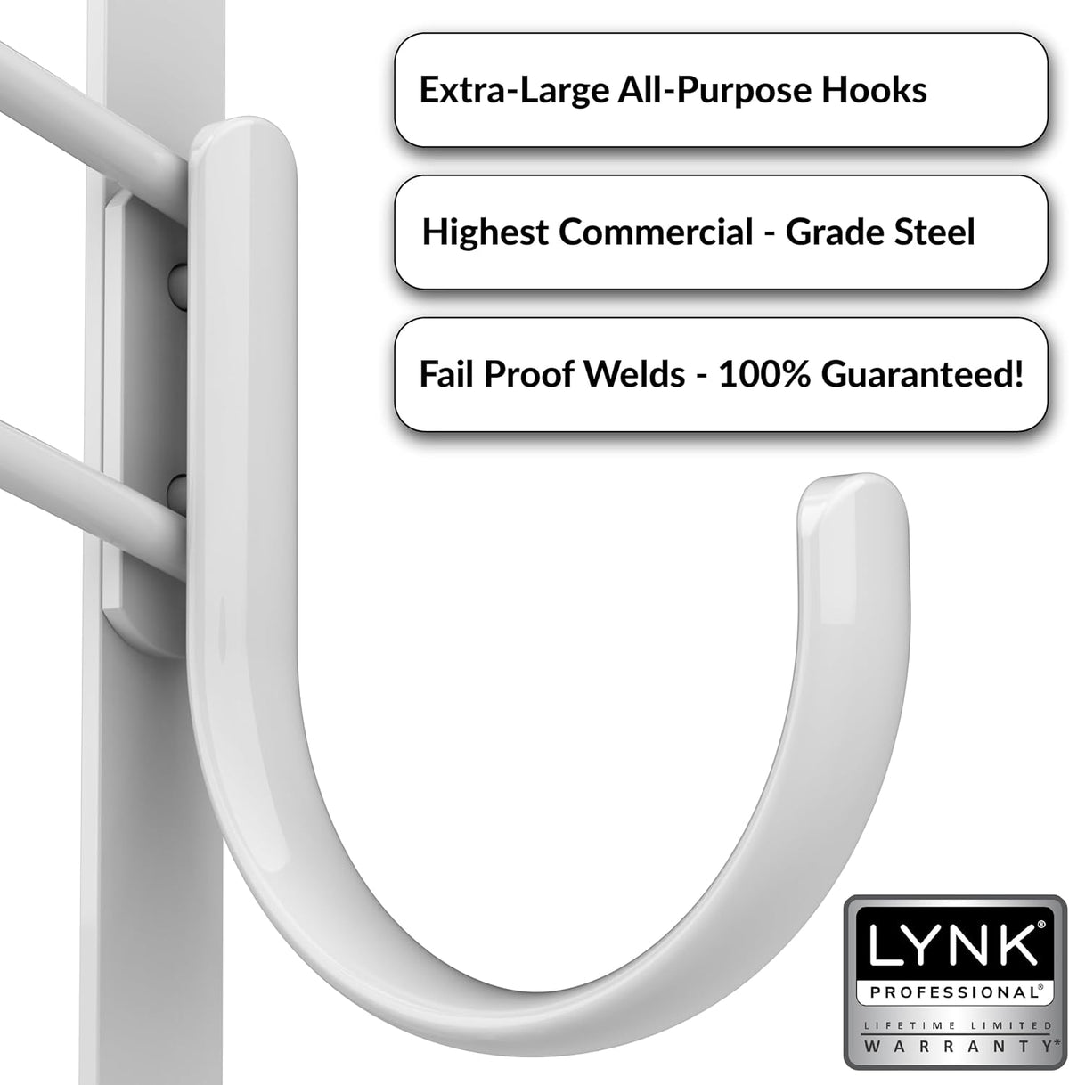 LYNK Professional® Home™ Over the Door Hooks - 9 Hook – Over the Door Coat Rack - Over the Door Hanger - Hanging Towels or Clothes - Bathroom, Bedroom, Laundry Room - Lifetime Ltd. Warranty, Black