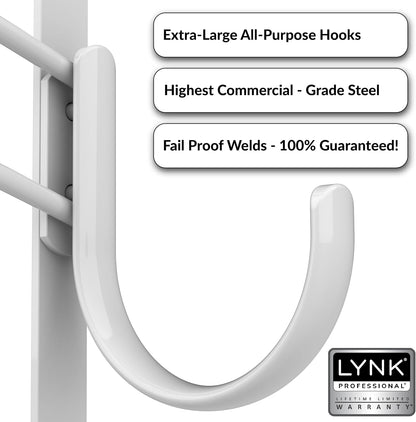 LYNK Professional® Home™ Over the Door Hooks - 9 Hook – Over the Door Coat Rack - Over the Door Hanger - Hanging Towels or Clothes - Bathroom, Bedroom, Laundry Room - Lifetime Ltd. Warranty, Black