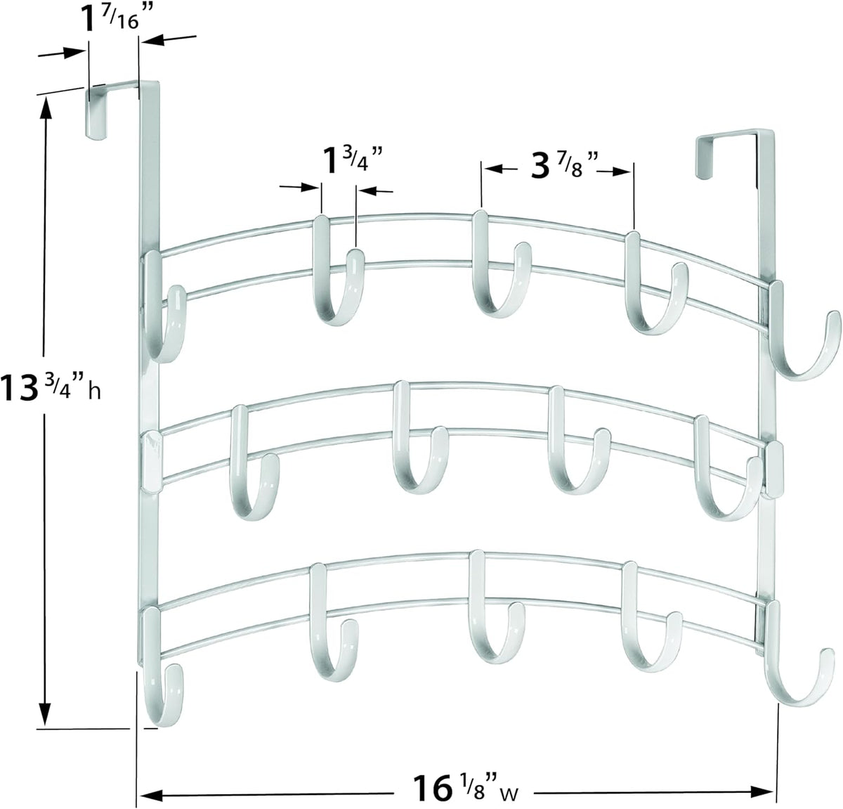 LYNK Professional® Home™ Over the Door Hooks - 9 Hook – Over the Door Coat Rack - Over the Door Hanger - Hanging Towels or Clothes - Bathroom, Bedroom, Laundry Room - Lifetime Ltd. Warranty, Black