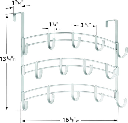 LYNK Professional® Home™ Over the Door Hooks - 9 Hook – Over the Door Coat Rack - Over the Door Hanger - Hanging Towels or Clothes - Bathroom, Bedroom, Laundry Room - Lifetime Ltd. Warranty, Black