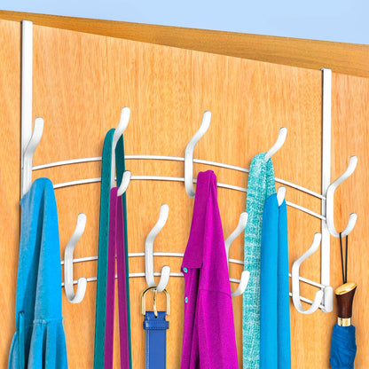 LYNK Professional® Home™ Over the Door Hooks - 9 Hook – Over the Door Coat Rack - Over the Door Hanger - Hanging Towels or Clothes - Bathroom, Bedroom, Laundry Room - Lifetime Ltd. Warranty, Black