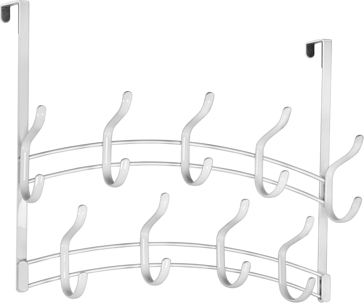 LYNK Professional® Home™ Over the Door Hooks - 9 Hook – Over the Door Coat Rack - Over the Door Hanger - Hanging Towels or Clothes - Bathroom, Bedroom, Laundry Room - Lifetime Ltd. Warranty, Black
