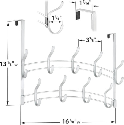 LYNK Professional® Home™ Over the Door Hooks - 9 Hook – Over the Door Coat Rack - Over the Door Hanger - Hanging Towels or Clothes - Bathroom, Bedroom, Laundry Room - Lifetime Ltd. Warranty, Black
