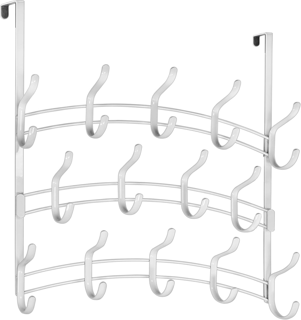 LYNK Professional® Home™ Over the Door Hooks - 9 Hook – Over the Door Coat Rack - Over the Door Hanger - Hanging Towels or Clothes - Bathroom, Bedroom, Laundry Room - Lifetime Ltd. Warranty, Black