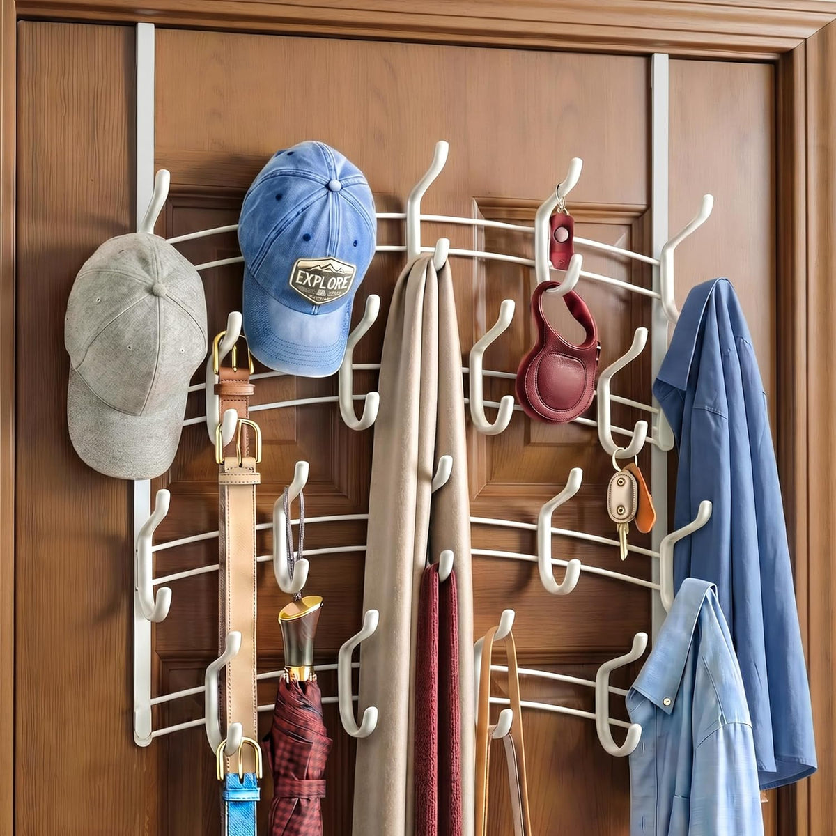 LYNK Professional® Home™ Over the Door Hooks - 9 Hook – Over the Door Coat Rack - Over the Door Hanger - Hanging Towels or Clothes - Bathroom, Bedroom, Laundry Room - Lifetime Ltd. Warranty, Black