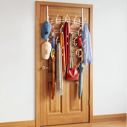 LYNK Professional® Home™ Over the Door Hooks - 9 Hook – Over the Door Coat Rack - Over the Door Hanger - Hanging Towels or Clothes - Bathroom, Bedroom, Laundry Room - Lifetime Ltd. Warranty, Black