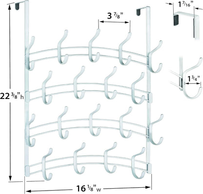 LYNK Professional® Home™ Over the Door Hooks - 9 Hook – Over the Door Coat Rack - Over the Door Hanger - Hanging Towels or Clothes - Bathroom, Bedroom, Laundry Room - Lifetime Ltd. Warranty, Black