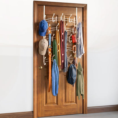 LYNK Professional® Home™ Over the Door Hooks - 9 Hook – Over the Door Coat Rack - Over the Door Hanger - Hanging Towels or Clothes - Bathroom, Bedroom, Laundry Room - Lifetime Ltd. Warranty, Black