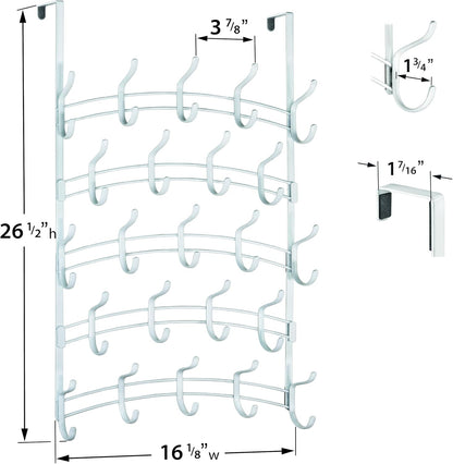 LYNK Professional® Home™ Over the Door Hooks - 9 Hook – Over the Door Coat Rack - Over the Door Hanger - Hanging Towels or Clothes - Bathroom, Bedroom, Laundry Room - Lifetime Ltd. Warranty, Black