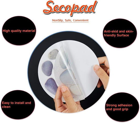 Cobblestone Non Slip Bathtub Stickers with Scraper, 10PCS | Original Large Anti-Slip Treads, Comfortable PEVA Material, Strong Adhesive, Easy to Use, For Bath Tubs, Showers & Stairs
