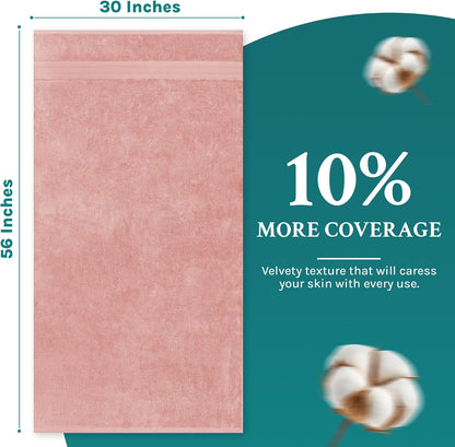 Luxury Bath Towels Extra Large Fluffy Set of 2 Plush Hotel Towel for Bathroom Luxury Made from Soft Superior Turkish Cotton, Thick, Absorbent, Easy Dry, Durable (Green - 30x56)