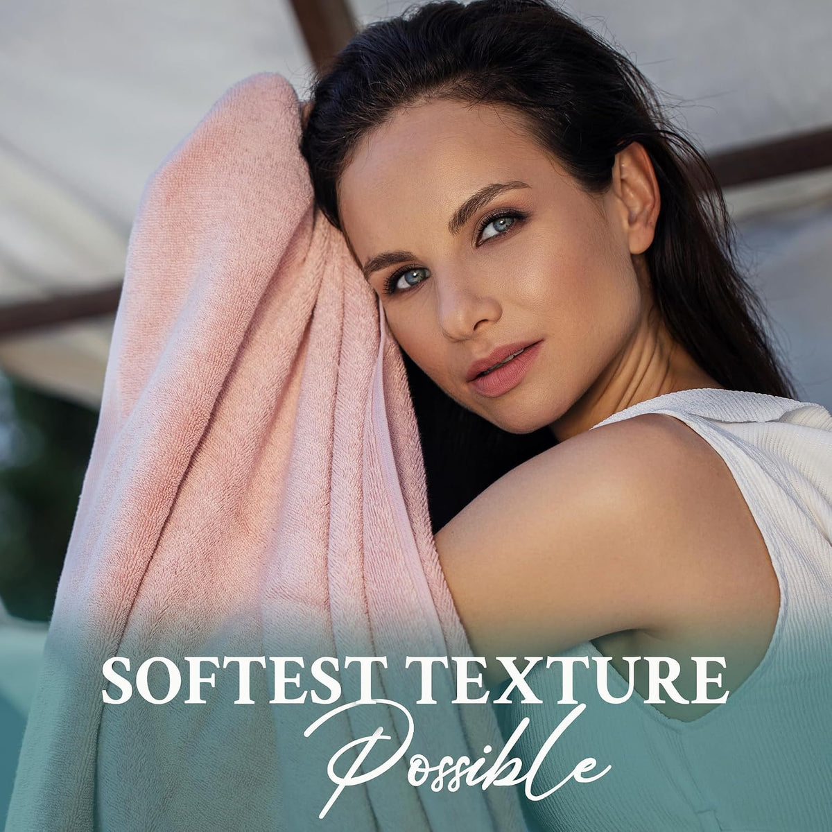Luxury Bath Towels Extra Large Fluffy Set of 2 Plush Hotel Towel for Bathroom Luxury Made from Soft Superior Turkish Cotton, Thick, Absorbent, Easy Dry, Durable (Green - 30x56)