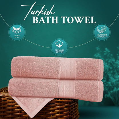 Luxury Bath Towels Extra Large Fluffy Set of 2 Plush Hotel Towel for Bathroom Luxury Made from Soft Superior Turkish Cotton, Thick, Absorbent, Easy Dry, Durable (Green - 30x56)