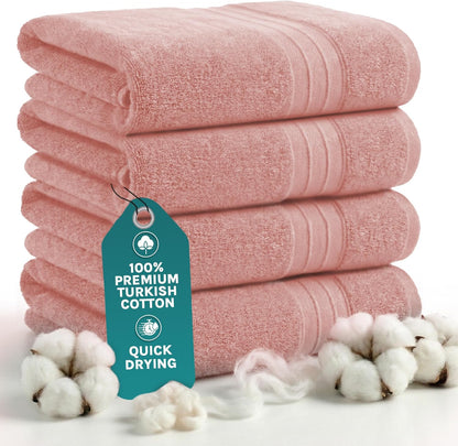 Luxury Bath Towels Extra Large Fluffy Set of 2 Plush Hotel Towel for Bathroom Luxury Made from Soft Superior Turkish Cotton, Thick, Absorbent, Easy Dry, Durable (Green - 30x56)