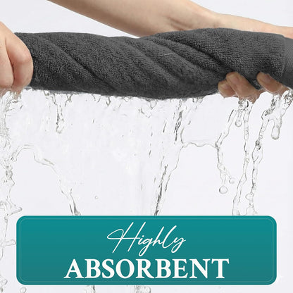 Luxury Bath Towels Extra Large Fluffy Set of 2 Plush Hotel Towel for Bathroom Luxury Made from Soft Superior Turkish Cotton, Thick, Absorbent, Easy Dry, Durable (Green - 30x56)
