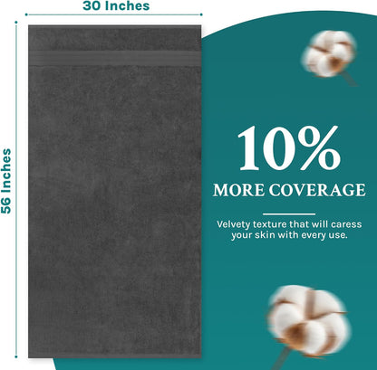 Luxury Bath Towels Extra Large Fluffy Set of 2 Plush Hotel Towel for Bathroom Luxury Made from Soft Superior Turkish Cotton, Thick, Absorbent, Easy Dry, Durable (Green - 30x56)
