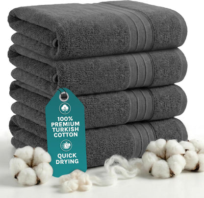 Luxury Bath Towels Extra Large Fluffy Set of 2 Plush Hotel Towel for Bathroom Luxury Made from Soft Superior Turkish Cotton, Thick, Absorbent, Easy Dry, Durable (Green - 30x56)