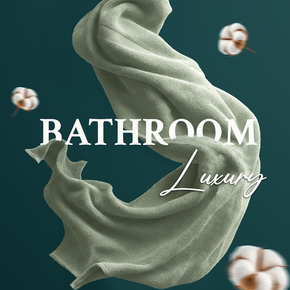 Luxury Bath Towels Extra Large Fluffy Set of 2 Plush Hotel Towel for Bathroom Luxury Made from Soft Superior Turkish Cotton, Thick, Absorbent, Easy Dry, Durable (Green - 30x56)