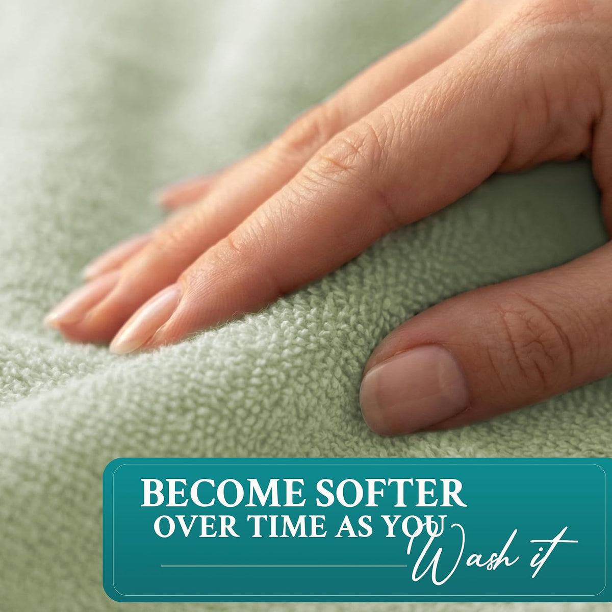Luxury Bath Towels Extra Large Fluffy Set of 2 Plush Hotel Towel for Bathroom Luxury Made from Soft Superior Turkish Cotton, Thick, Absorbent, Easy Dry, Durable (Green - 30x56)